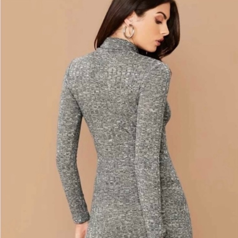 SHEIN Ribbed Turtleneck Bodycon Dress - Picture 2 of 6